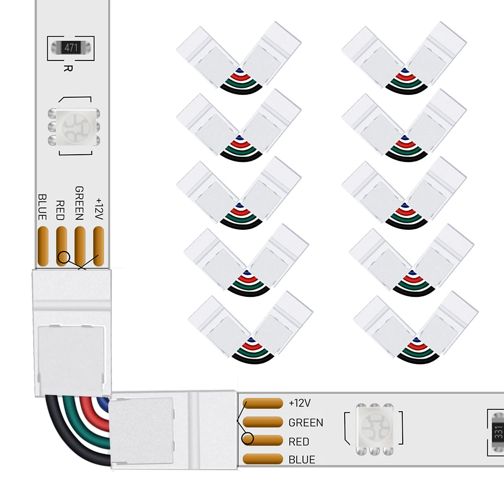10 мм ширина 5050 SMD RGB светильник полоса 4 контактный разъем 360 градусов угол