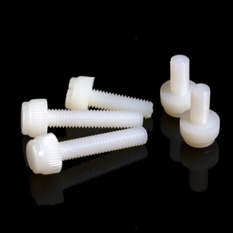 

10-50pcs M3 M4 M5 M6 M8 white Nylon knurled Thumb Screw PA66 Nylon Plastic Hand Twist Screw Computer Hand Tighten Screws
