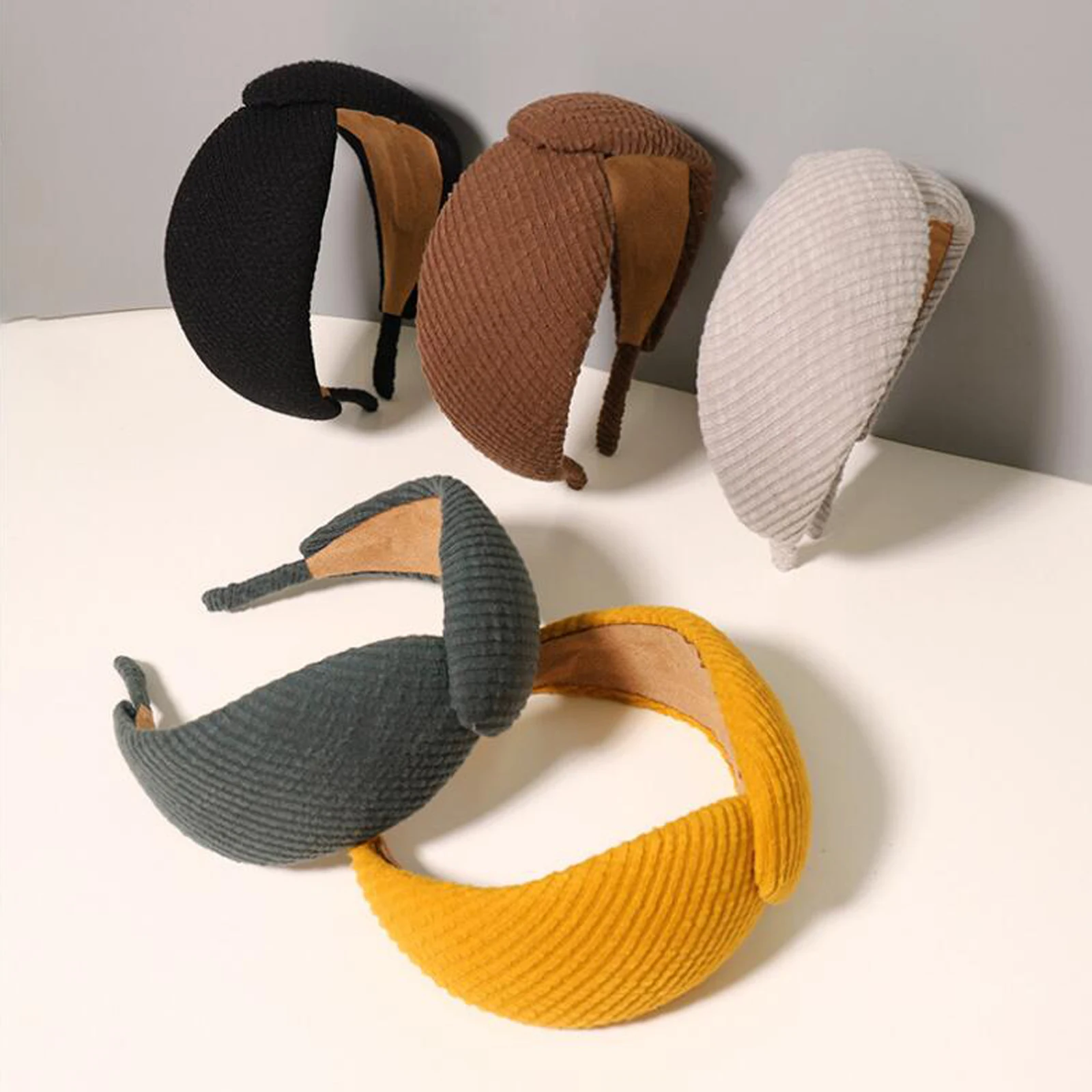 

PROLY New Fashion Women Headband Wide Side Solid Color Hairband Casual Autumn Winter Turban Hair Accessories Wholesale