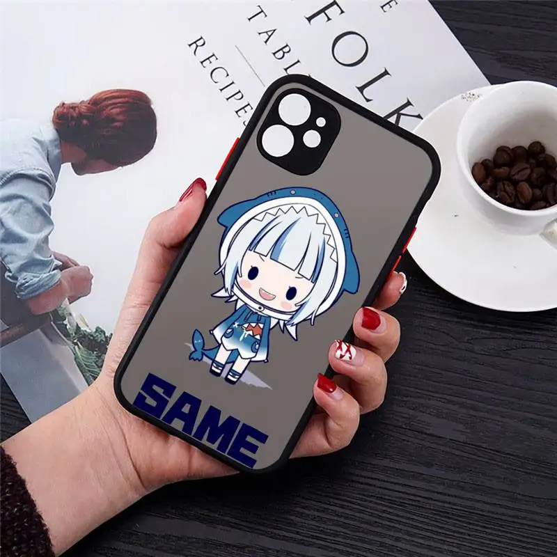 

lolis anime character gawr gura Phone Case For iPhone 12 11 Mini Pro XR XS Max 7 8 Plus X Matte transparent Back Cover
