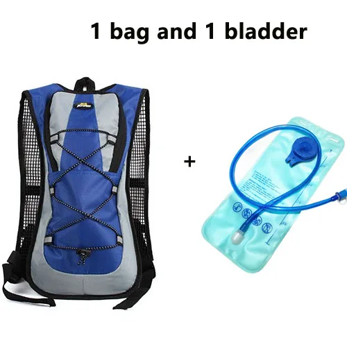 blue with water bag Сумка для воды на открытом воздухе, рюкзак для походов, кемпинга, езды на велосипеде, гидратационный рюкзак с сумкой для воды 2L, спортивная водонепроницаемая сумка - Цвет: blue with water bag