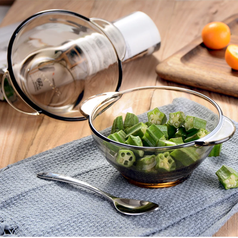 Утолщенная термостойкая чаша из закаленного стекла прозрачная темно коричневая