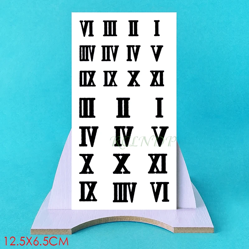Временная водостойкая тату наклейка с римскими цифрами наклейки флэш