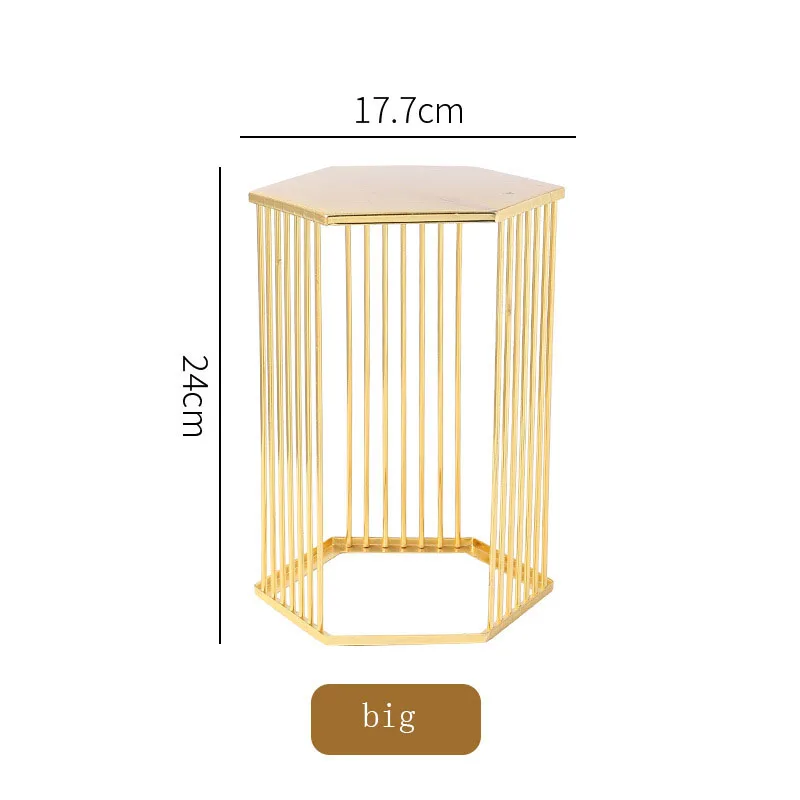 Transhome стенд кекса Золотой шестиугольник Дисплей фруктов Подставка для десерта