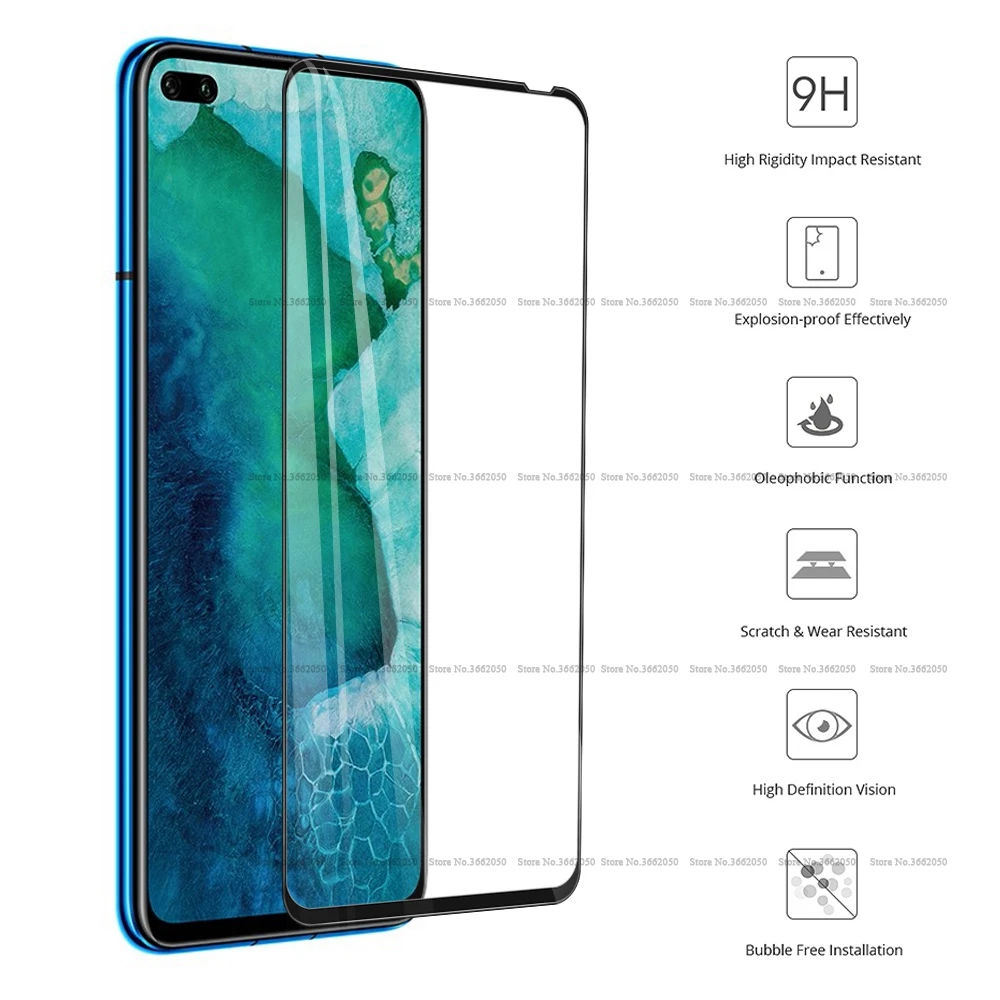 Закаленное стекло с полным покрытием для Huawei Honor V30 9X Pro 20 Lite 20S 10 8S 10i 20i Защитная
