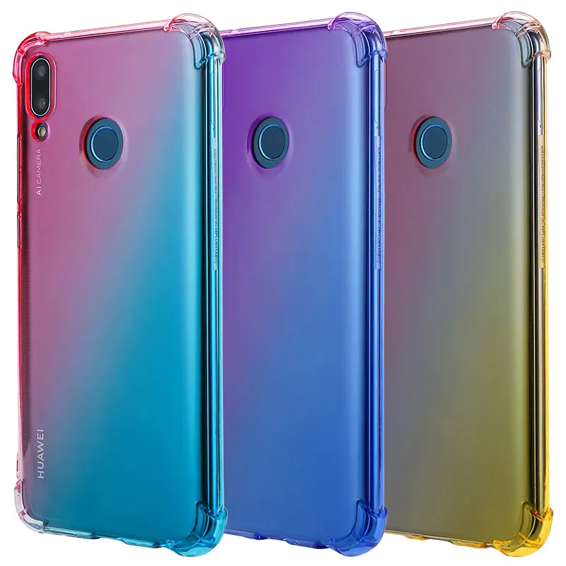 Прозрачный чехол с градиентом для Huawei Y9 2019 Prime P Smart Z Plus 2019|Чехлы-накладки| |
