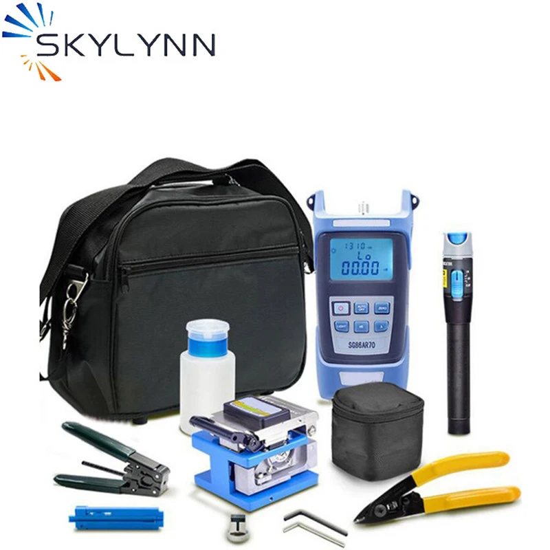 Telecom Portable FTTH Toolbag, Stripper/Fiber Cleaver/VFL/Power Meter Fiber Optic Test and Installation Tools