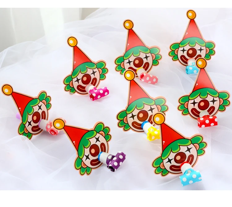 Silbatos de fiesta para ni&ntilde;os, juguetes de dibujos animados de animales para cumplea&ntilde;os, Decoraci&oacute;n de mesa de postre, juguete de ruido, 10 Uds.-4