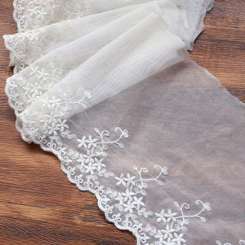 1 ярд белые кружева хлопок вышивка французские марлевые кружевные ленты Ткань diy