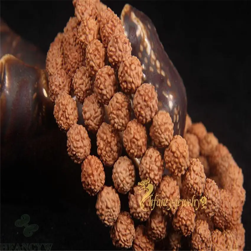 6 мм Rudraksha 108 шарик Мала Браслет на удачу Шарм ручной работы браслет унисекс для