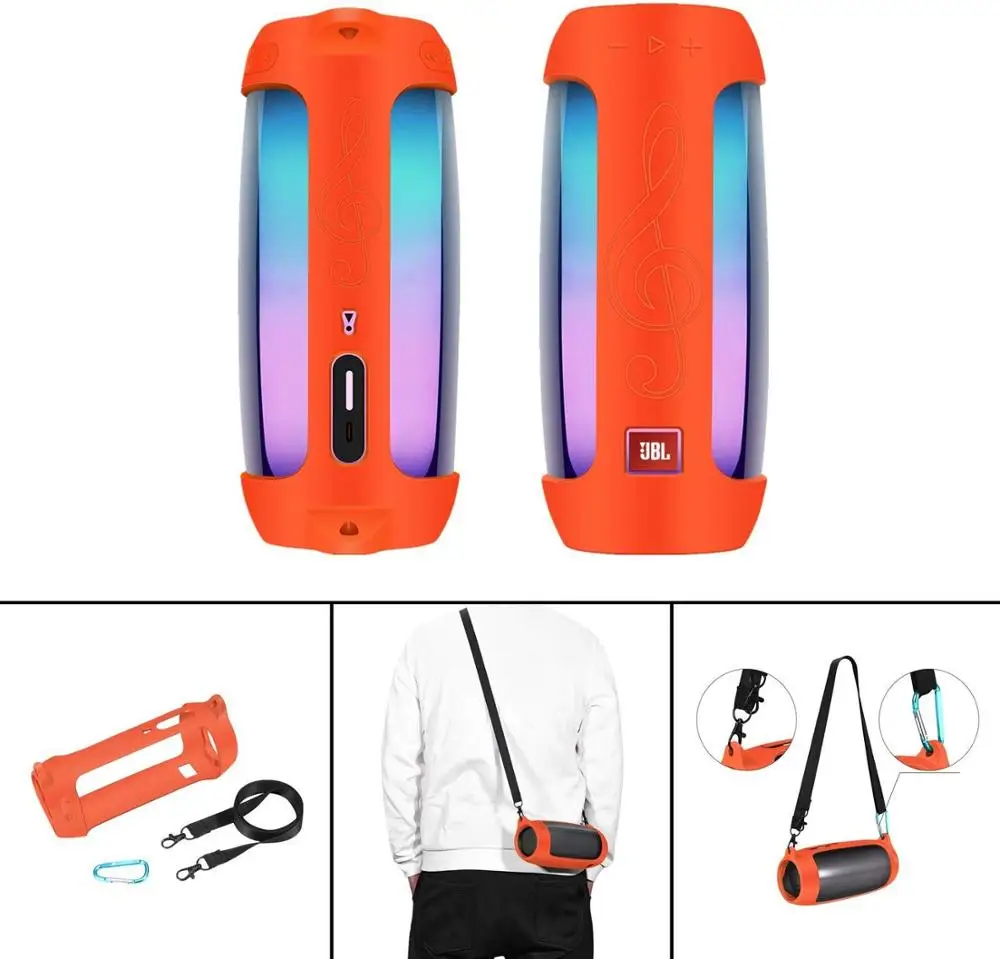 Дорожный силиконовый чехол для JBL Pulse 4 беспроводной Bluetooth динамик со съемным