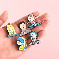 funny cute human enamel brooch fashion mens and womens clothes shirt lapel badge pin jewelry