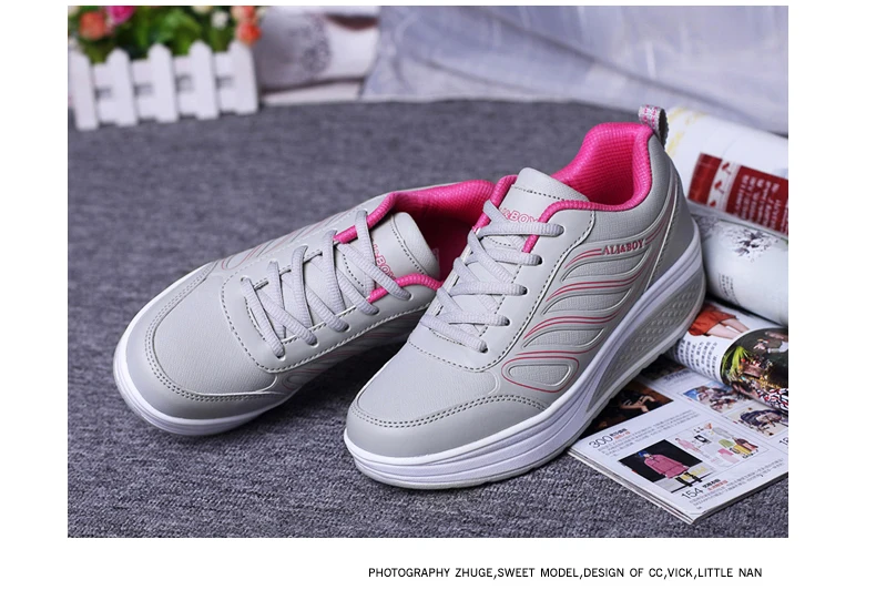 Women Wedge Platform Shoes Rocking Sports Shoes Shock-Absorb Jumping Sneakers Soft Body Shaped Woman shoes