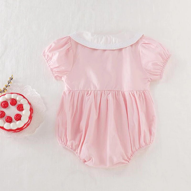 

New 2020 Summer Baby Pink Rompers 0-3Yrs Newborn Baby Girls Flower Romper Jumpsuit Bodysuit Outfits Clothes Summer