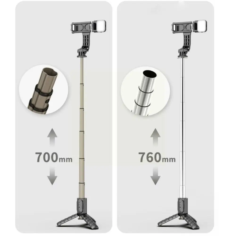 Bluetooth-compatible Selfie Stick Foldable Tripod With Fill Light Shutter Remote For Ios Android W2e1 | Мобильные телефоны и