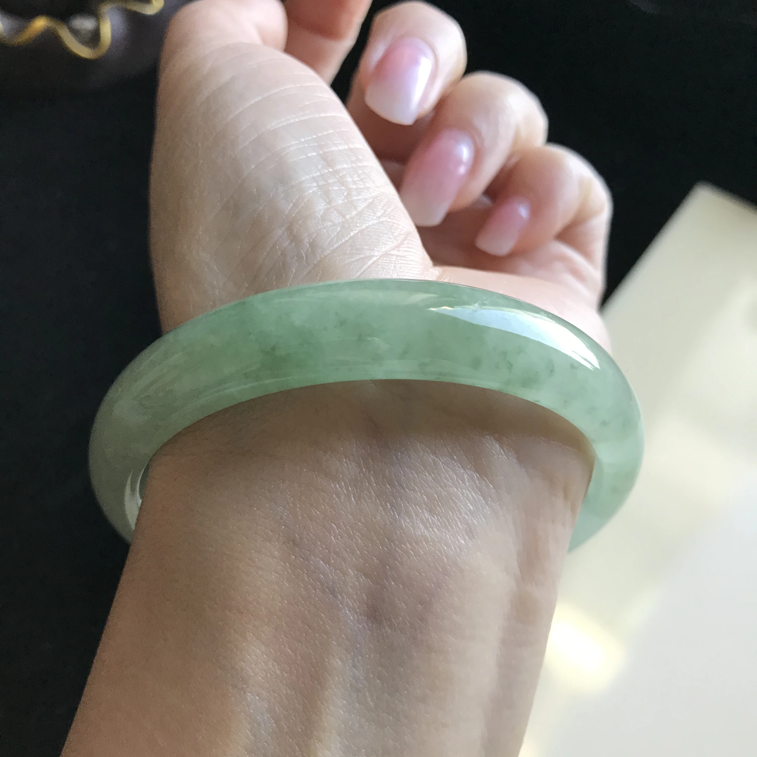 

Burma 100%Genuine High-end Jadeite Bracelet Jewelry Jade Bangles For Women 58mm(With Certificate)