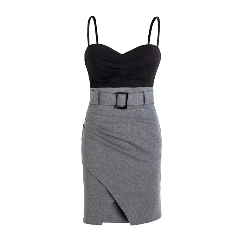 Женская одежда элегантный стиль богини черное облегающее платье на бретельках с