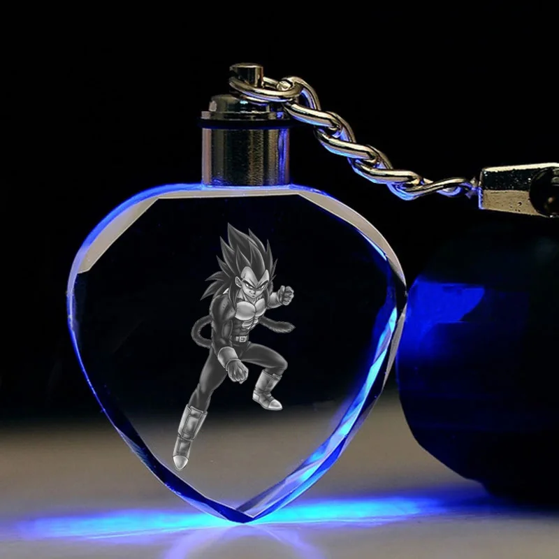 Аниме Dragon Ball брелок Сон Гоку Мастер Роши Тянь Шинхан куририн Вегета в форме сердца кристалл брелок милый забавный мультфильм - Цвет: 13