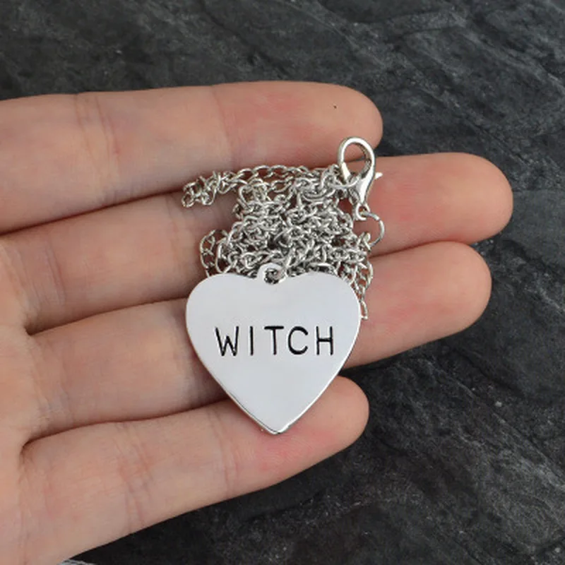 Ожерелье с гравировкой в виде сердца ведьмы готическое колдовство Wiccan ювелирное