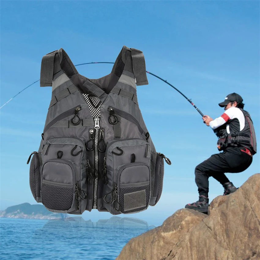 

Quality Men Fishing Water Sports Life Jacket Swimming Boating Sailing Lifesaving Vest Professional Tactical Drifting for Adult