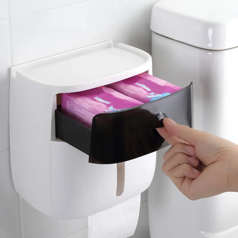 Настенный держатель для туалетной бумаги полка водонепроницаемый