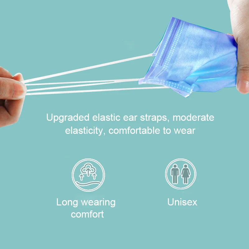 Fast Delivery Hot Sale 3-layer Mask Respirator 100pcs Face Mouth Non Woven Disposable Anti-Dust Masks Earloops | Безопасность и