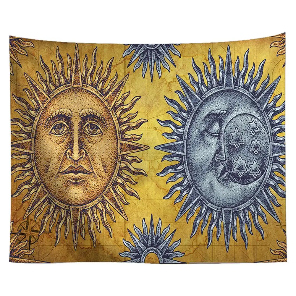 Настенный индийский гобелен покрывало в стиле хиппи для спальни с принтом виде