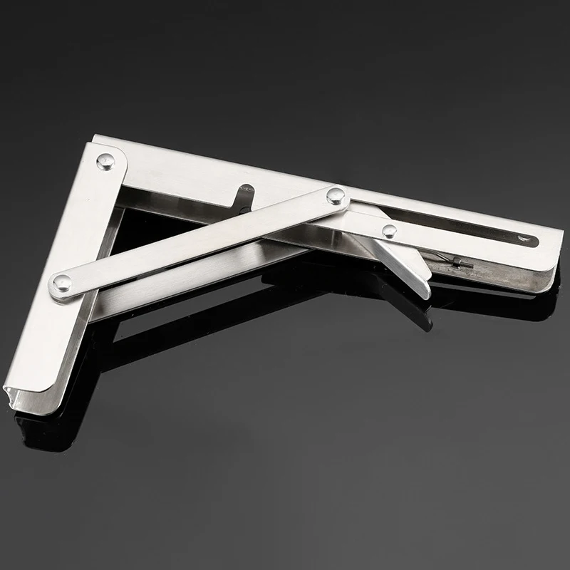 

2Pcs Stainless Steel Folding Stand Table Bracket Shelf Bench 200KG Load Heavy Wall Bookshelf Exhibition Stand Space Saving