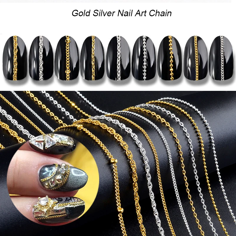 3D сплав ногтей цепи для 50 см сверхтонкая металлическая Серебристая Запчасти