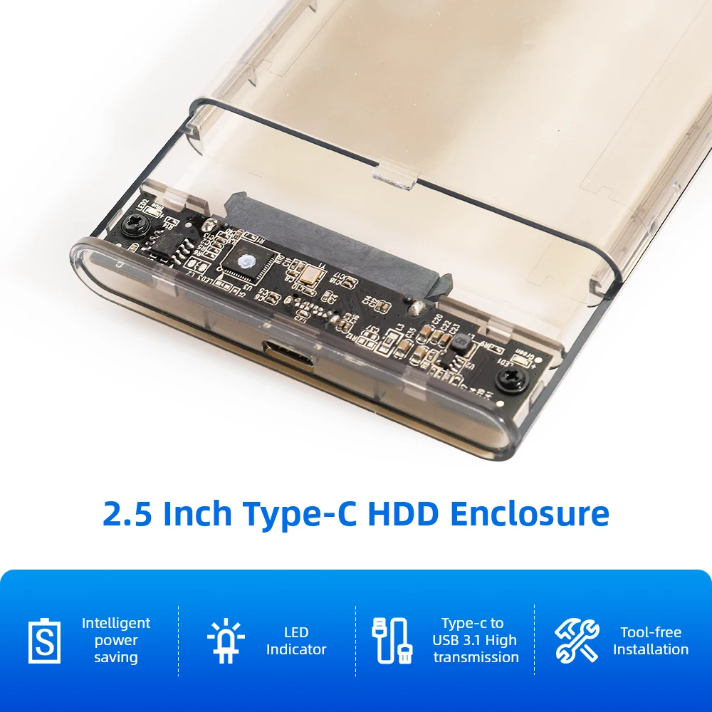 KingSpec HDD чехол 2 5 SATA к USB 3 0 адаптер жесткий диск Корпус для SSD коробка тип C 3.1 HD