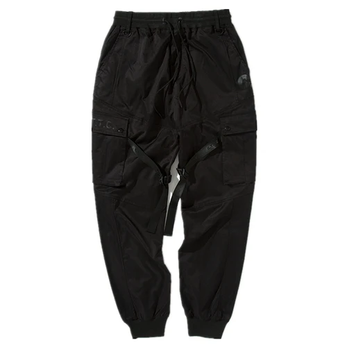 Светоотражающие Techwear Марка NEW FASHION Hi Street десант Для мужчин, спортивные штаны для бега черный гранж - Цвет: Черный