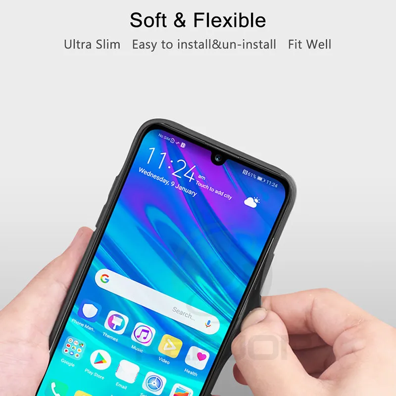 Чехол для huawei P Smart 2019 чехол ткань текстурированное покрытие ТПУ Силиконовая