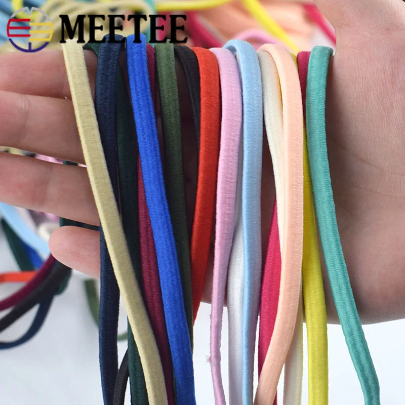 Meetee 5/10/20 м 5 мм утолщенной Цвет эластичная канатная Резиновая лента толстый
