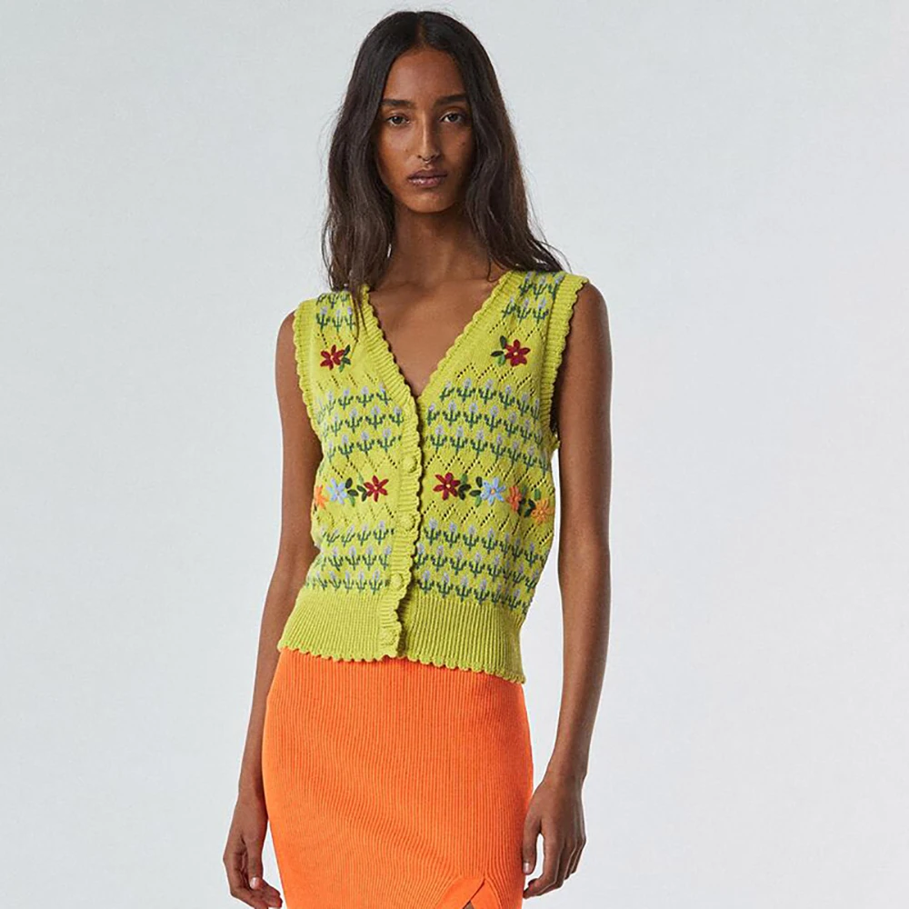 

Новинка 2021, милый и Универсальный декоративный жилет Unizera в европейском и американском стиле контрастных цветов, женский жилет