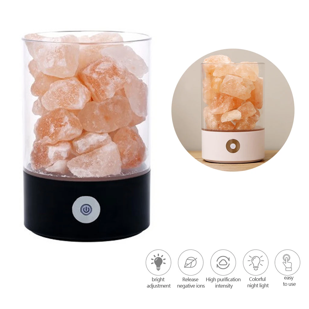 Хрустальный светильник натуральная Гималайская солевая лампа светодиодная