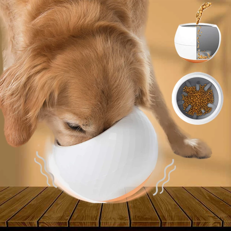 

Dog Slow Fooder Bowl Wobbler Toy Interactive Feeder toy Tumbler Anti-Choking Pet Feeding Food Bowl for Small Medium Dogs Cats