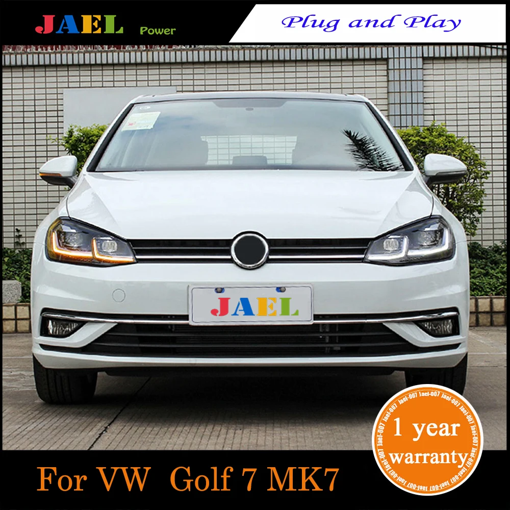 

JAEL LED Headlight For Golk7 Golf 7 MK7 Headlights LED DRL Running lights Bi-Xenon Beam lights angel eyes