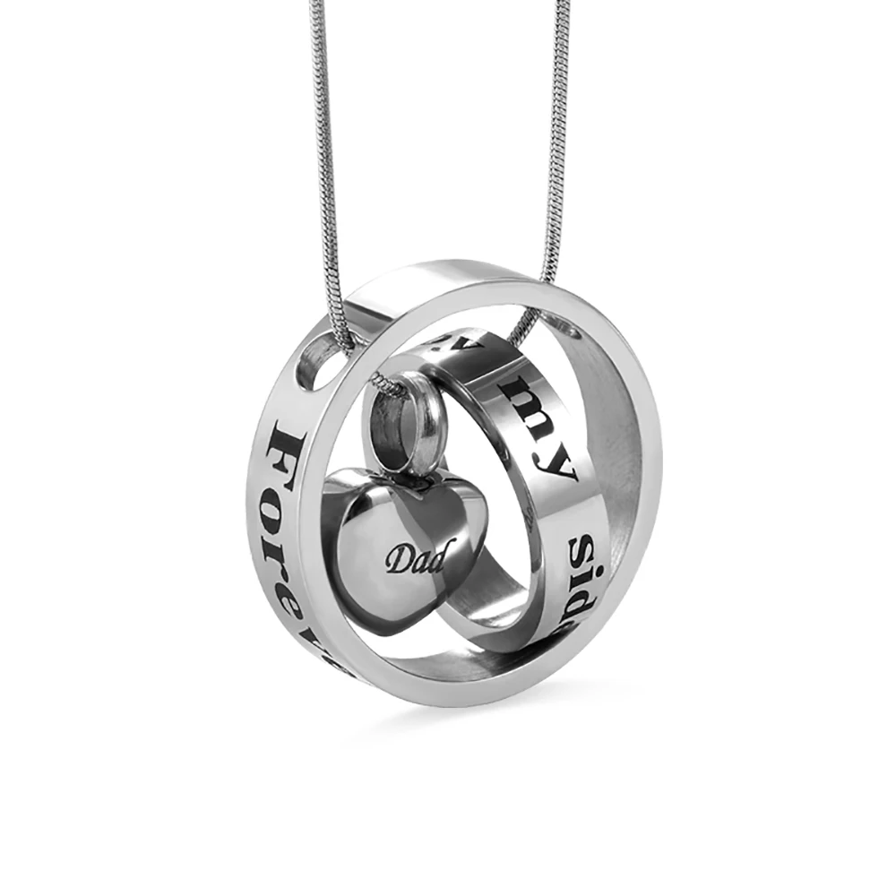 

Uonney Dropshipping Customized Engraving Forever In My Heart Stainless Steel Cremation Urn Necklace For Ashes