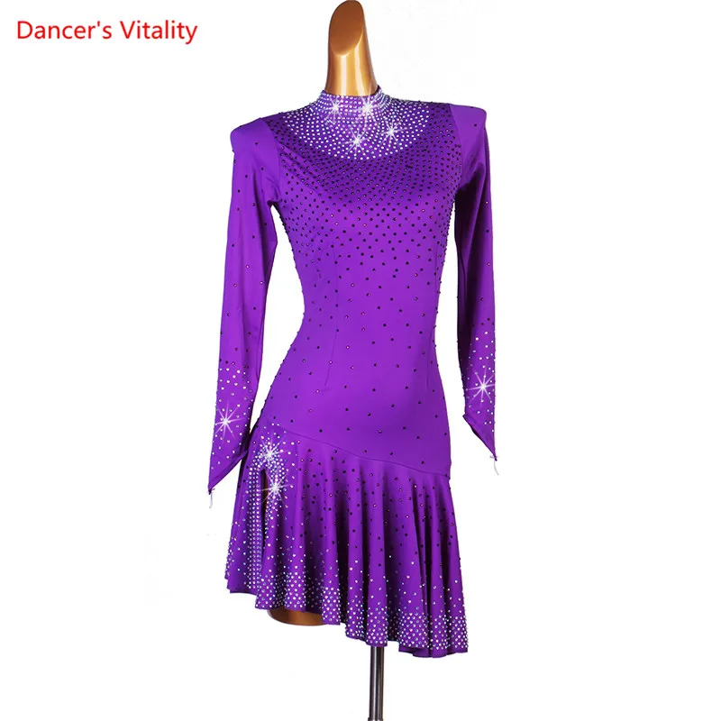 

Платье женское для латиноамериканских танцев, с длинным рукавом, на заказ