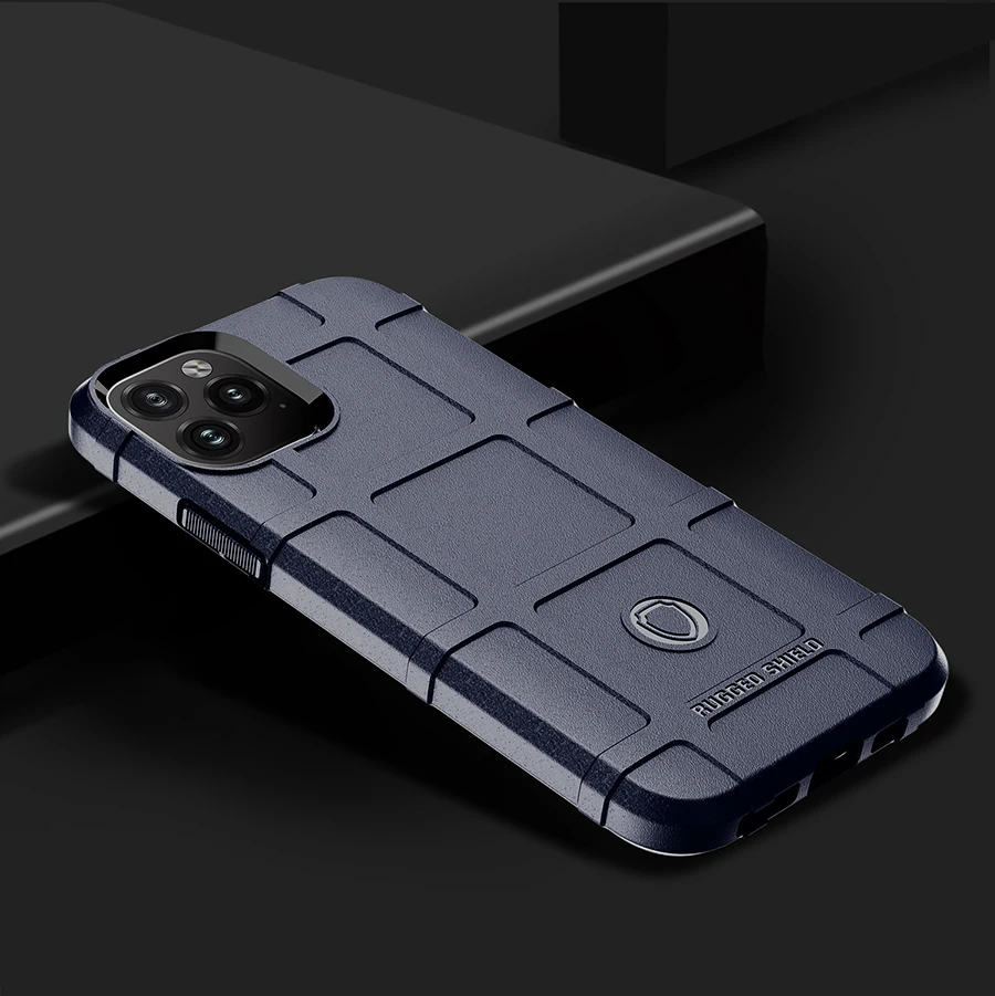 Синий Военный армированный чехол для телефона iPhone 11 Pro X XS Max XR 7 8 6 6S Plus, Силиконовый прочный защитный чехол, защита от ударов - Цвет: Синий