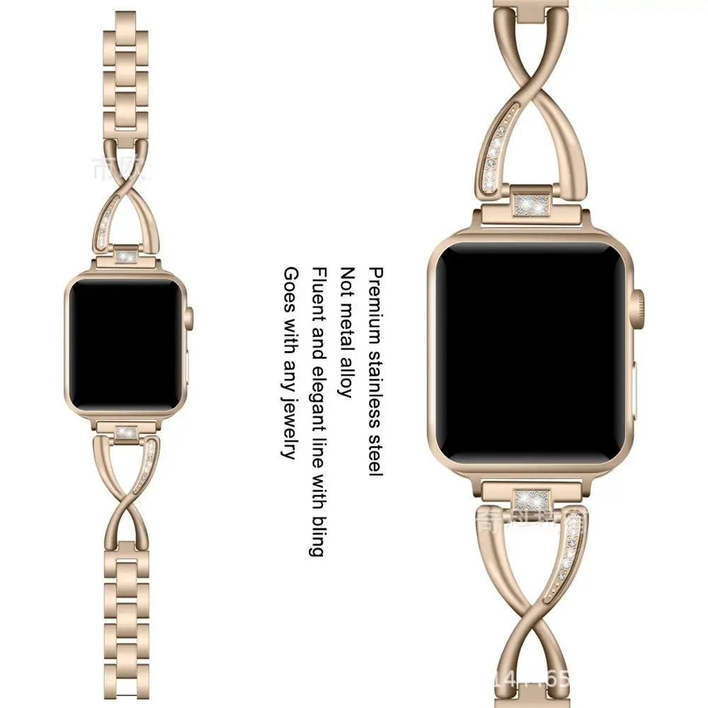 Для наручных часов Apple Watch 38/40 мм/42 44 мм браслета из нержавеющей стали смарт