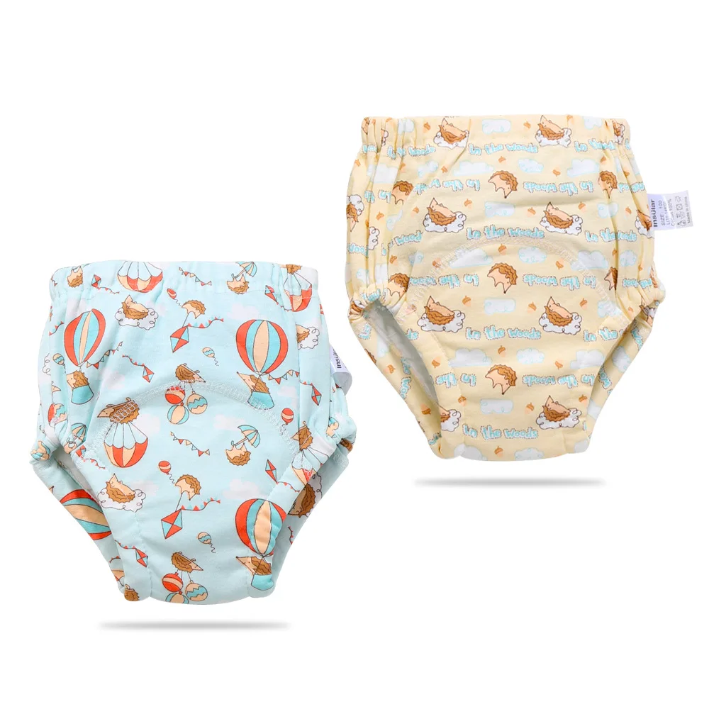 2 шт. в упаковке Детские тренировочные штаны из чистого хлопка моющиеся 6 слойные