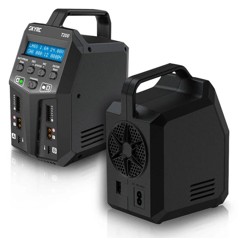 Зарядное устройство SKYRC T200 2X100W 12A AC/DC двойное зарядное для 1 6S Lipo 2S 3S LiHV LiFe LiIon