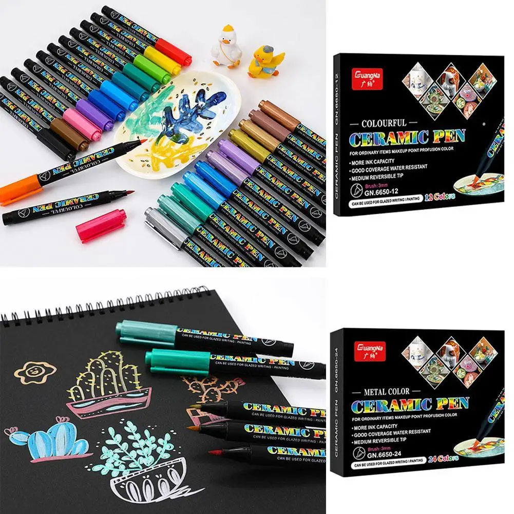 

Набор фломастеров для керамики, стекла, кожи, 24 цвета