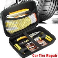car tire repair tool kit w eva storage case studding tool set auto bike puncture plug garage needle nose pliers car accessories