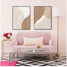 Для галереи гостиной интерьер домашний декор Современная бежевая коричневая абстрактная Геометрическая живопись на холсте настенные художественные принты постер картина