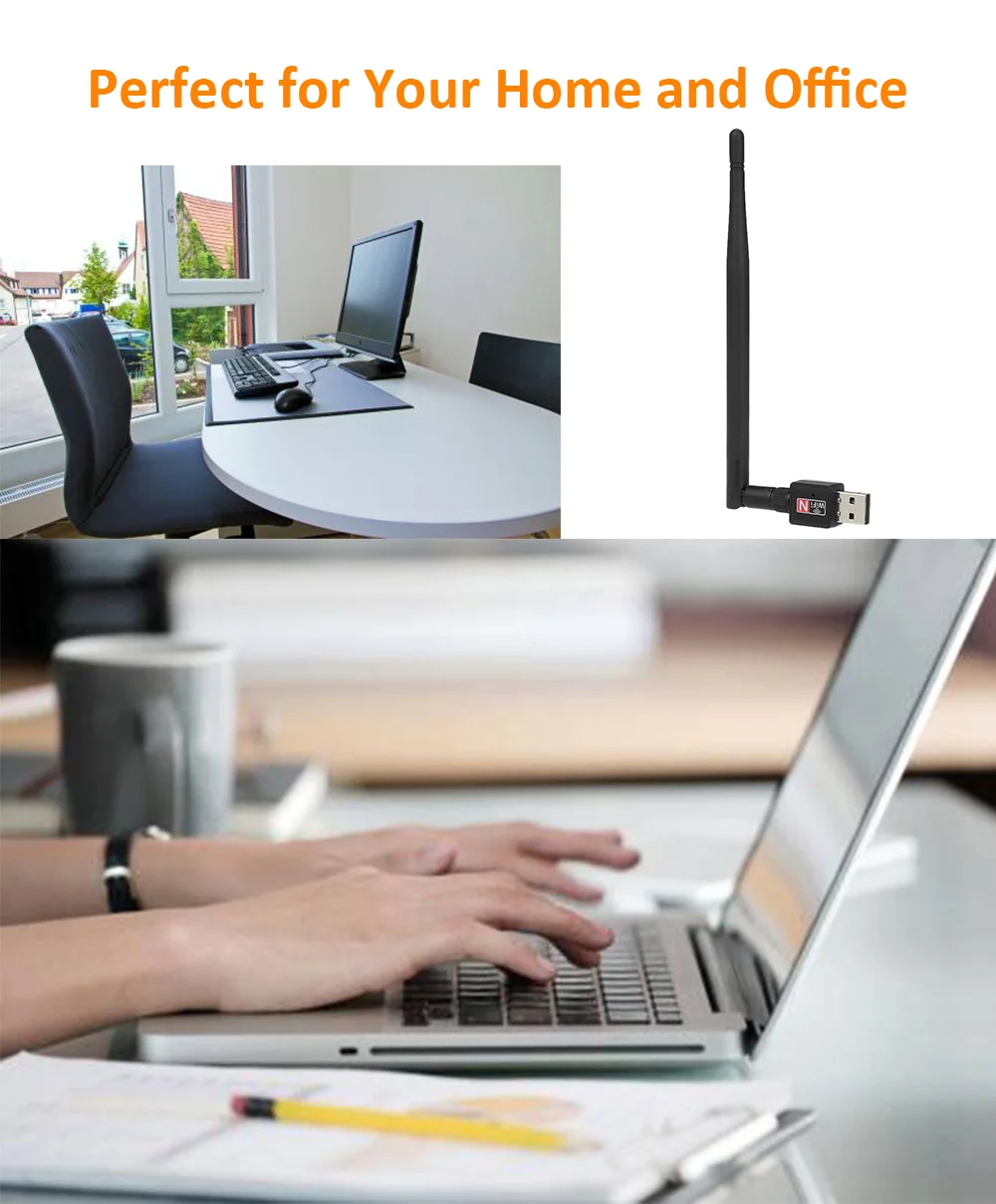 600 Мбит/с беспроводной USB WiFi адаптер Dongle 2,4 ГГц сетевая LAN Карта 802.11b/g/n стандарт с 2dBi Съемная антенна для компьютеров