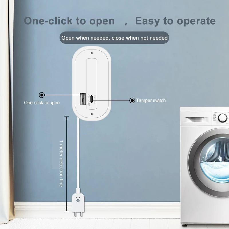 

Water Leakage Alarm Detector Independent Water Leak Sensor Smart App Notification Overflow Security Alarm Accessories