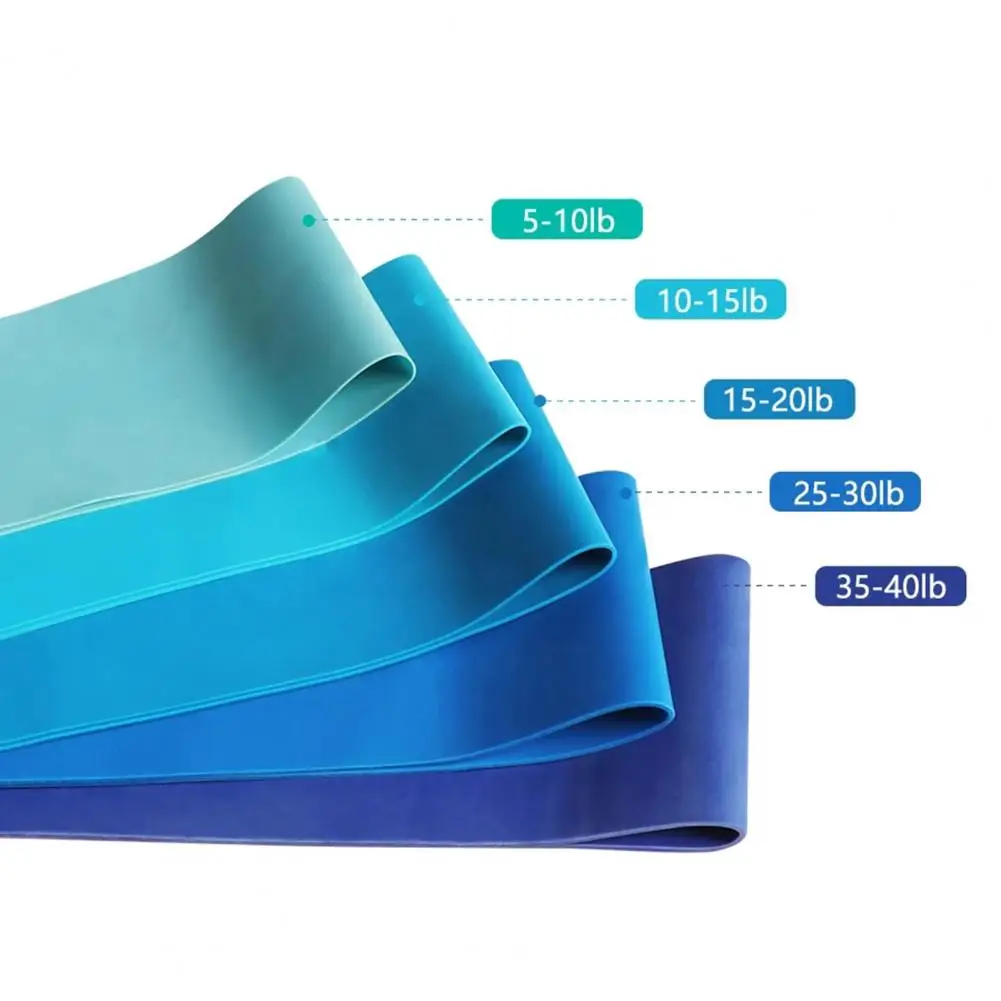 

5Pcs Blue Multi-scene Elastic Ring Shaping Training Resistance Band Pilates Fitness Equipment Training Expander Unisex