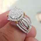 Уникальное Стильное женское маленькое кольцо с большим камнем из циркония, милое Золотое обручальное кольцо, модное женское кольцо, женское кольцо, модное классическое кольцо